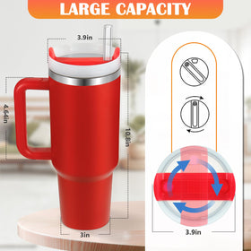 BELYQLY tumbler shows anti-slip handle and secure lid for travel use.
