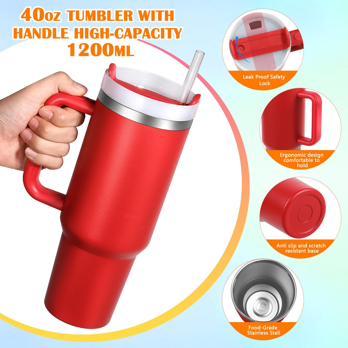 BELYQLY insulated tumbler demonstrates temperature retention for hot or cold drinks.
