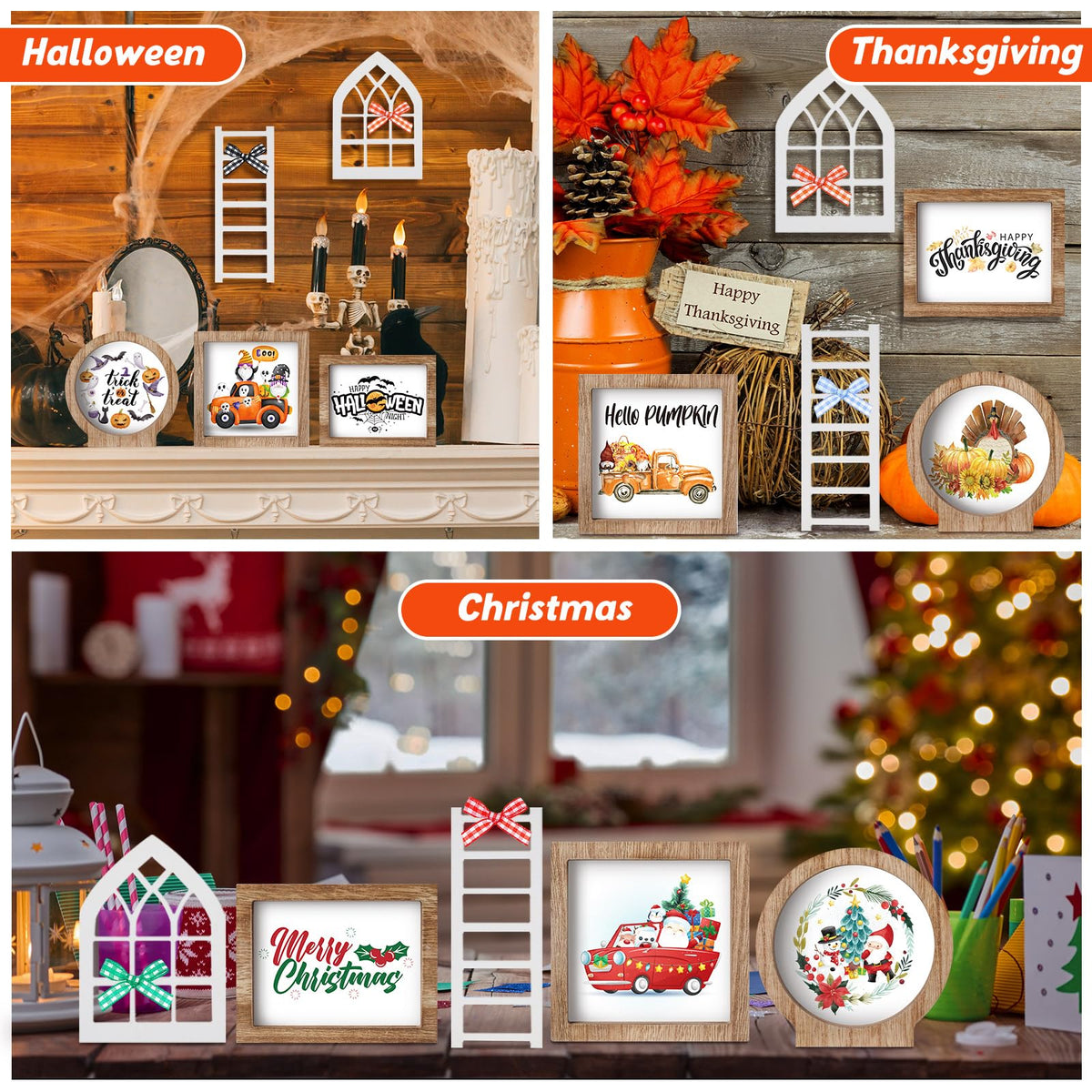 Bencailor arched window pine decor creates charming light-framed accents for seasonal setups