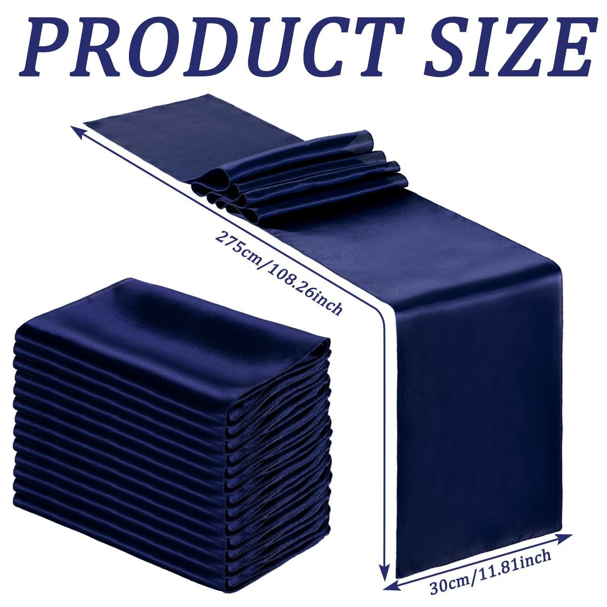 Bencailor navy satin table runner adds color and texture to events.
