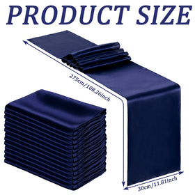 Bencailor navy satin table runner adds color and texture to events.