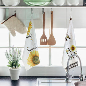 Bencailor sunflower motif towel for versatile use in kitchen and bath.