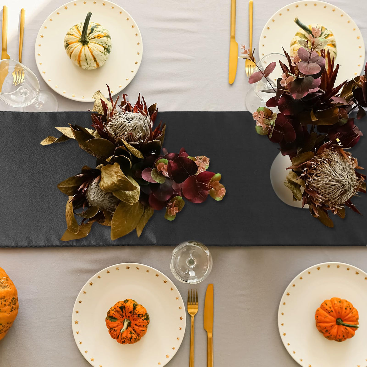 Bencailor satin table runner displayed on a dining table during a party