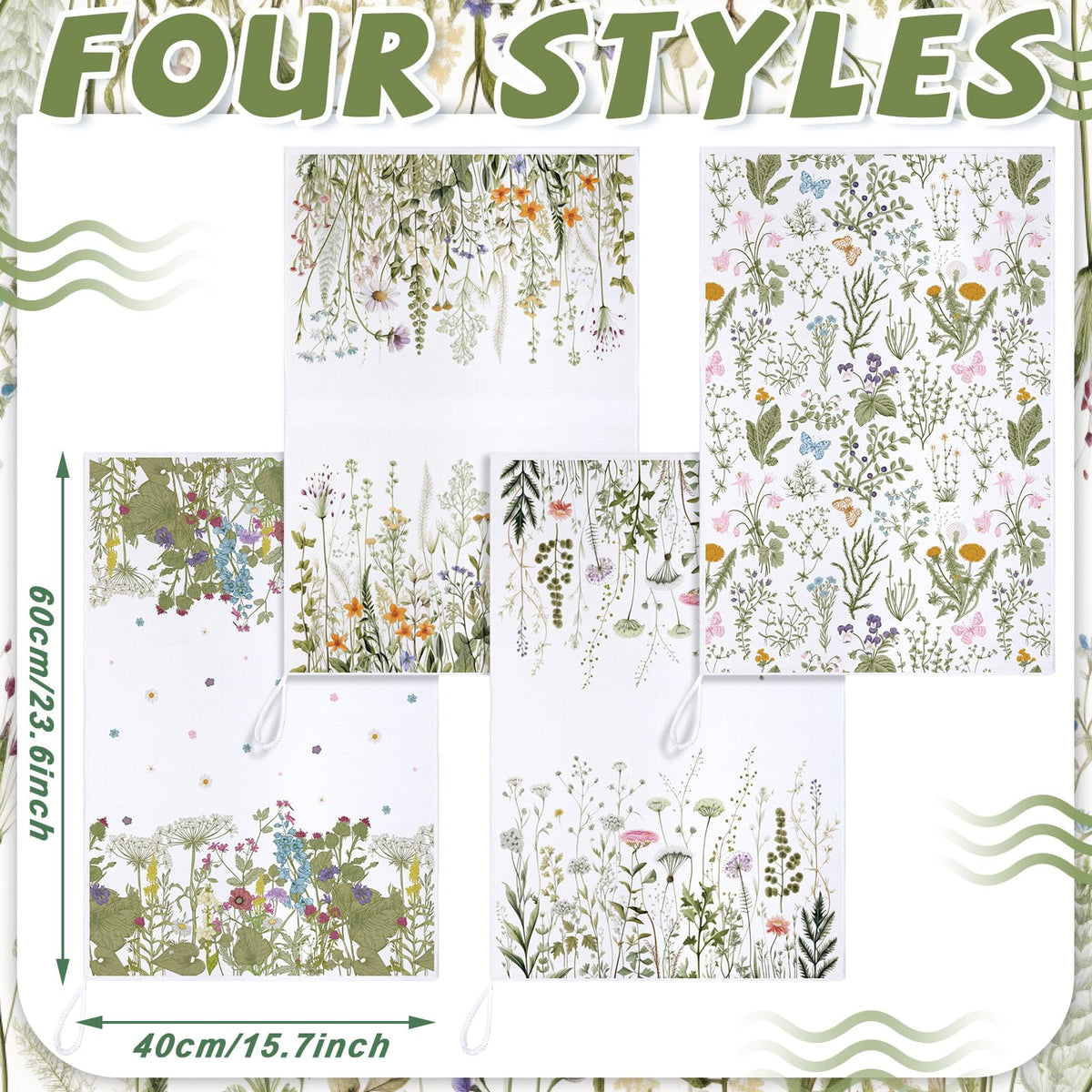 Bencailor white and green leaves towel design brightens the kitchen space.