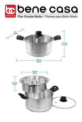 Bene Casa double boiler inner pan 8-inch for even heat distribution.
