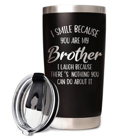 BeneCharm brother gifts tumbler with holiday design for festive celebrations.