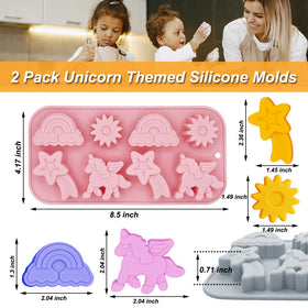 BENEKIY unicorn molds 8-cavity meteors rainbow for colorful toppers.