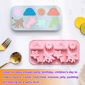 BENEKIY unicorn molds 8-cavity kitchen-friendly molds for kids' parties.