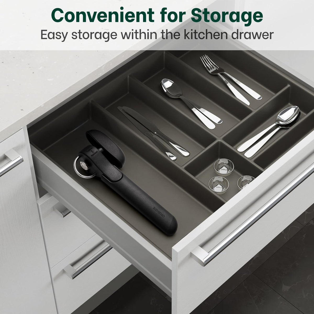 Beneno can opener preserves lid integrity for easy recycling.