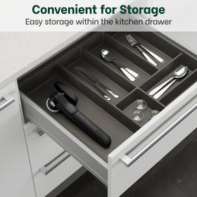 Beneno can opener preserves lid integrity for easy recycling.