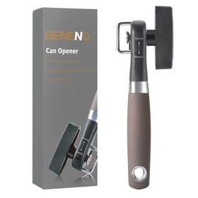Beneno can opener side smooth-edge blade for safer, burr-free lid removal.