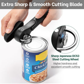 Beneno can opener offers a smooth-edge cut for safer food prep.
