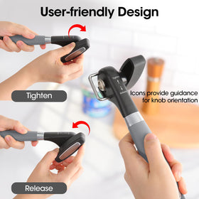 Beneno stable head design maintains blade alignment with the can edge
