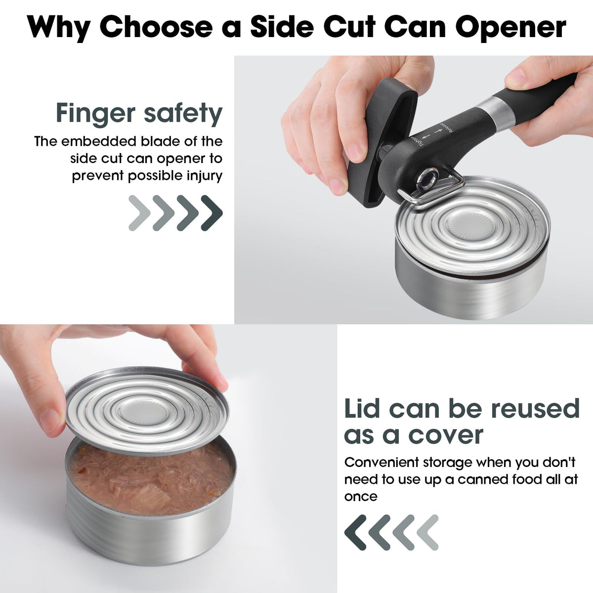Beneno can opener thickened head rings help stable edge positioning.