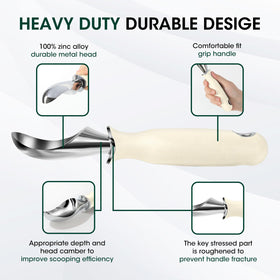 Beneno extended handle provides ergonomic grip for easy scooping.