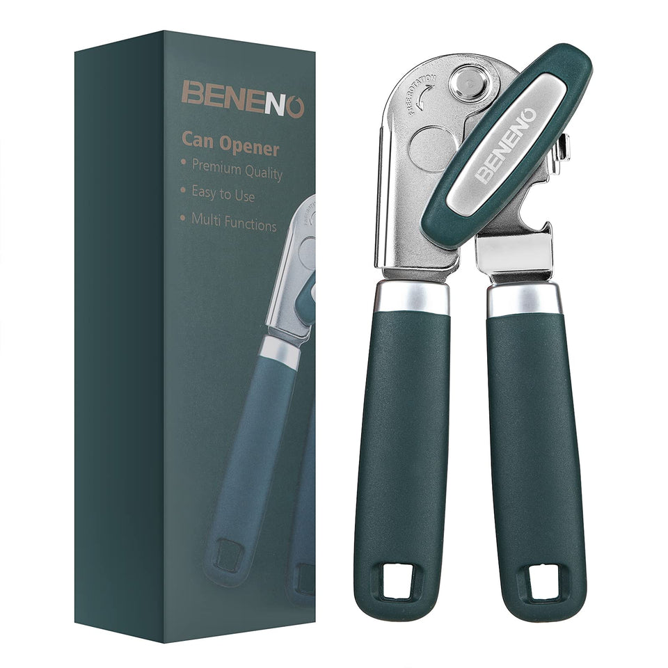 Beneno heavy-duty can opener with magnet for safe lid lift.