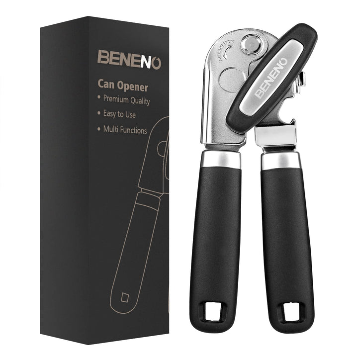 Beneno heavy-duty hand can opener with magnet for safe lid removal