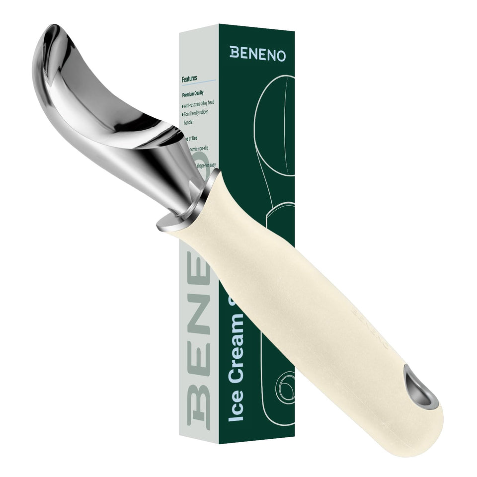 Beneno heavy-duty ice cream scoop demonstrates durability for busy kitchens.
