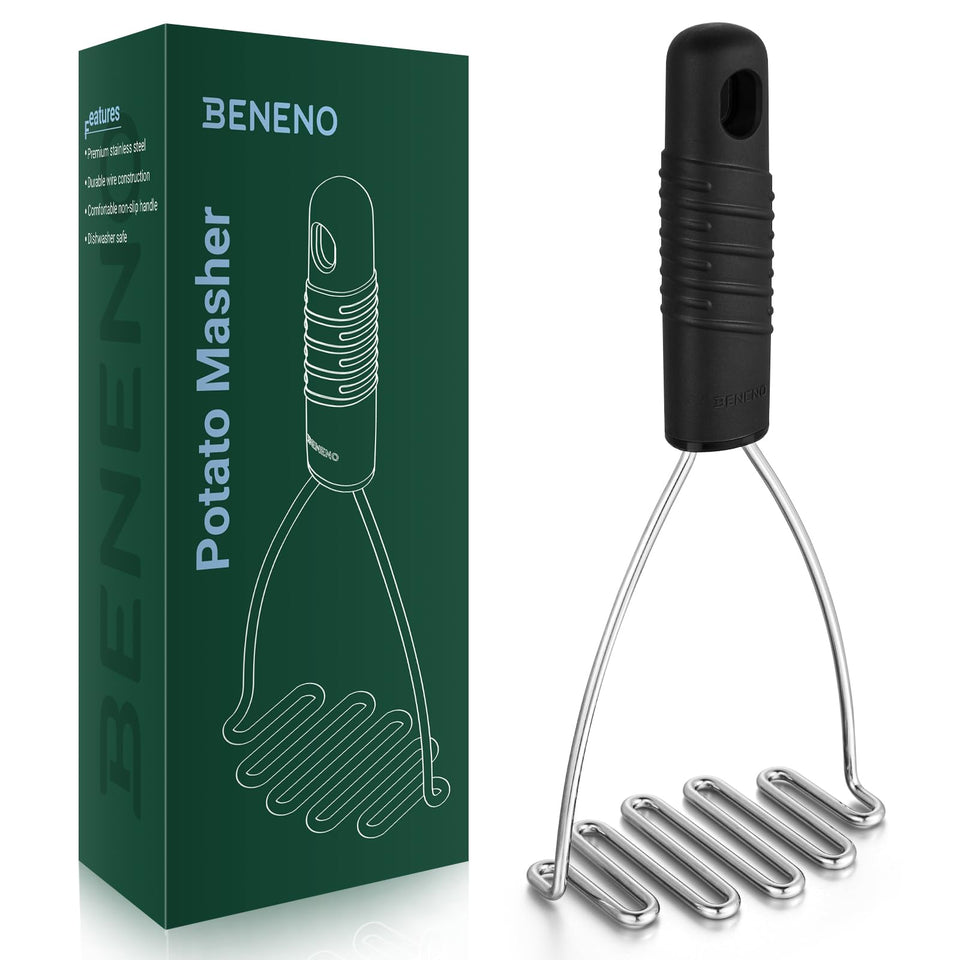 Beneno heavy-duty potato masher with soft grip handle for comfortable, effortless mashing