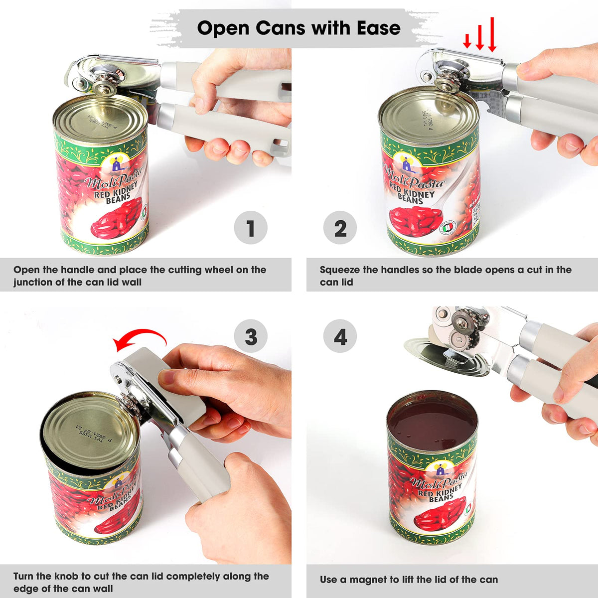 Beneno bottom magnet grips lid for safe lid removal
