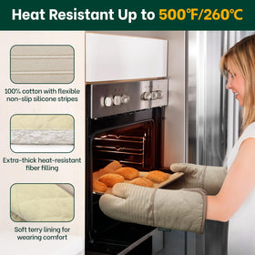 Beneno oven mitts with non-slip silicone grip for secure handling