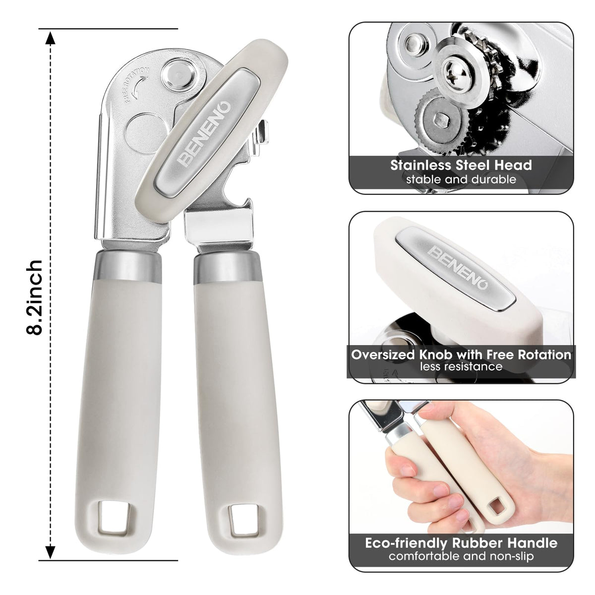 Beneno soft-grip handle and tall turning knob for easy operation