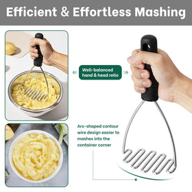 Triangular wire design in Beneno masher for efficient breakdown of potatoes