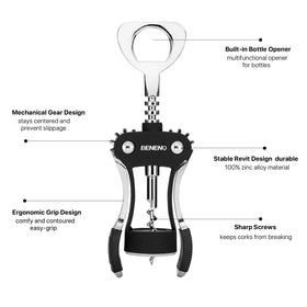 Beneno wing corkscrew centered screw and stable rivet for reliable operation.