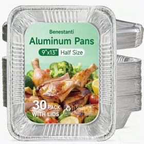Benestanti 9x13 inch aluminum pan with lid for even baking and storage