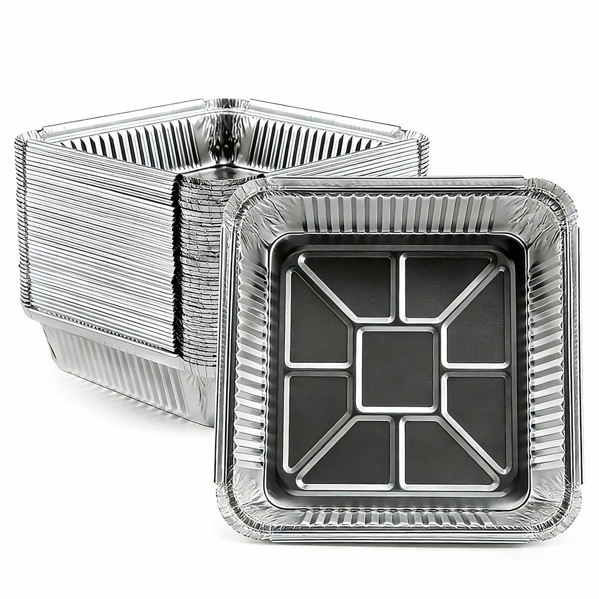 Benestanti aluminum pans 8x8 inch square 50-pack ready for baking and meal prep