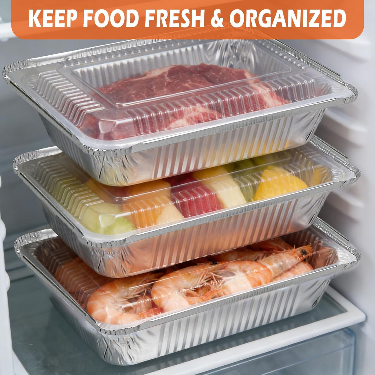 Benestanti stackable pans with lids save shelf space in kitchens.