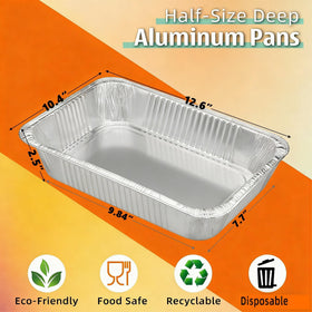 Benestanti half-size disposable foil pan with lid ideal for portions and transport