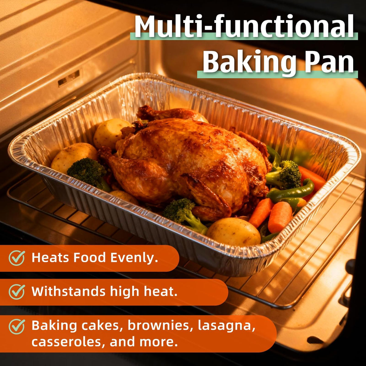 Benestanti foil pans with lids for baking and easy storage
