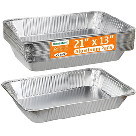Benestanti fullsize aluminum pan with durable construction for large catering portions.
