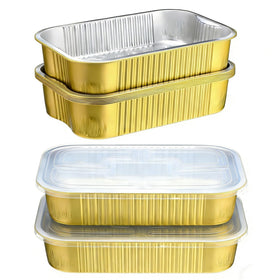 Benestanti gold aluminum foil pan top view shows large 3500 ml capacity for family meals