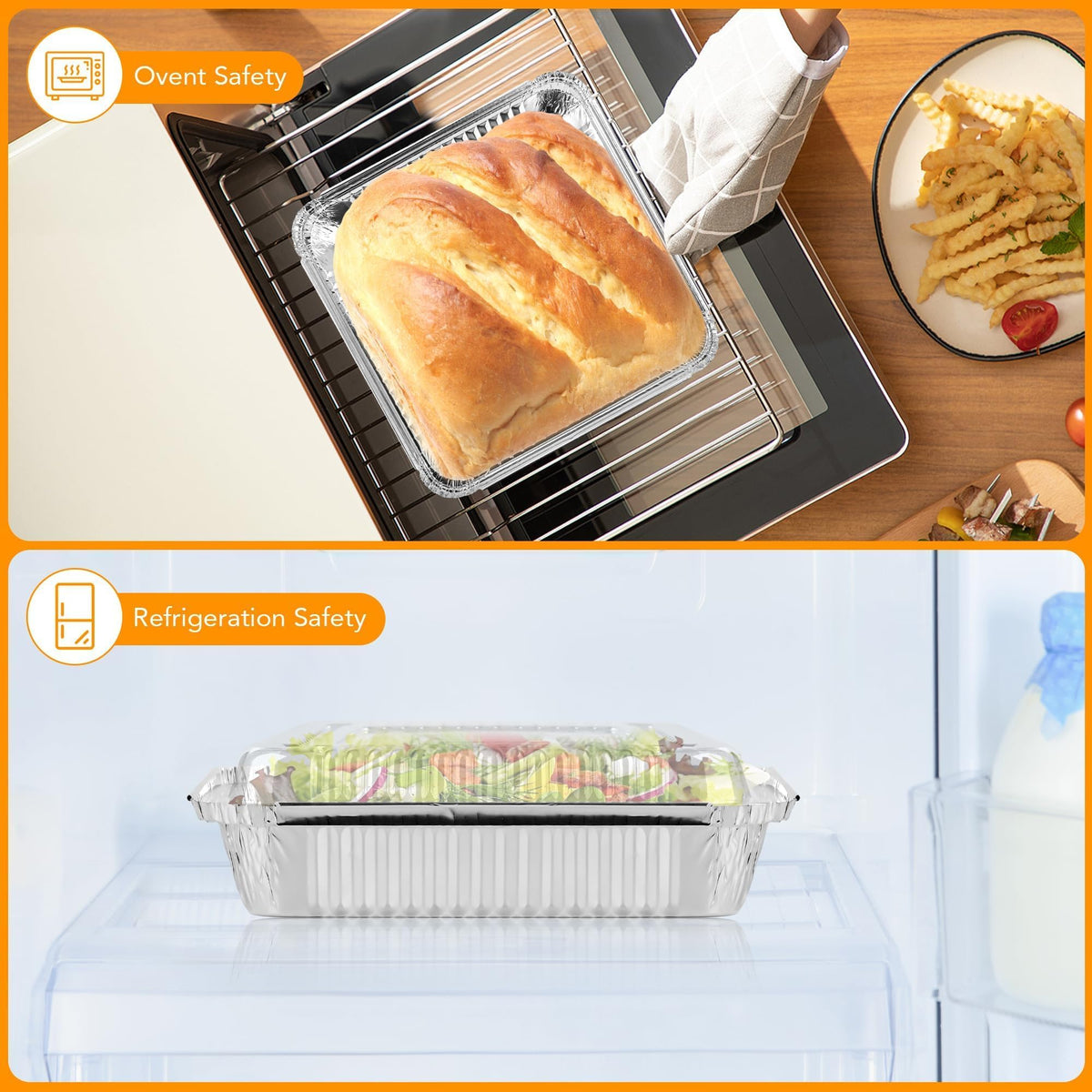 Benestanti 8x8 aluminum pans provide even heat for baking and meal prep