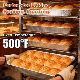 Benestanti heat-conductive foil pan delivers even heating up to 500°F.