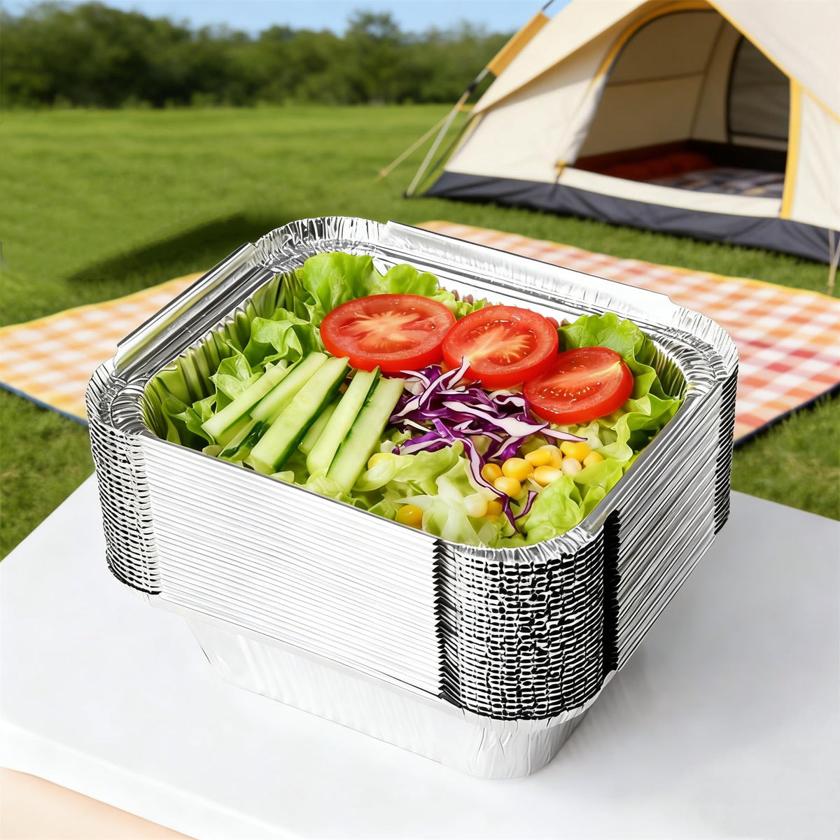 Benestanti disposable containers for picnics and outdoor meals.