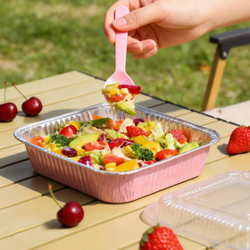 Benestanti pack of 35 pink pans with lids for events and leftovers.