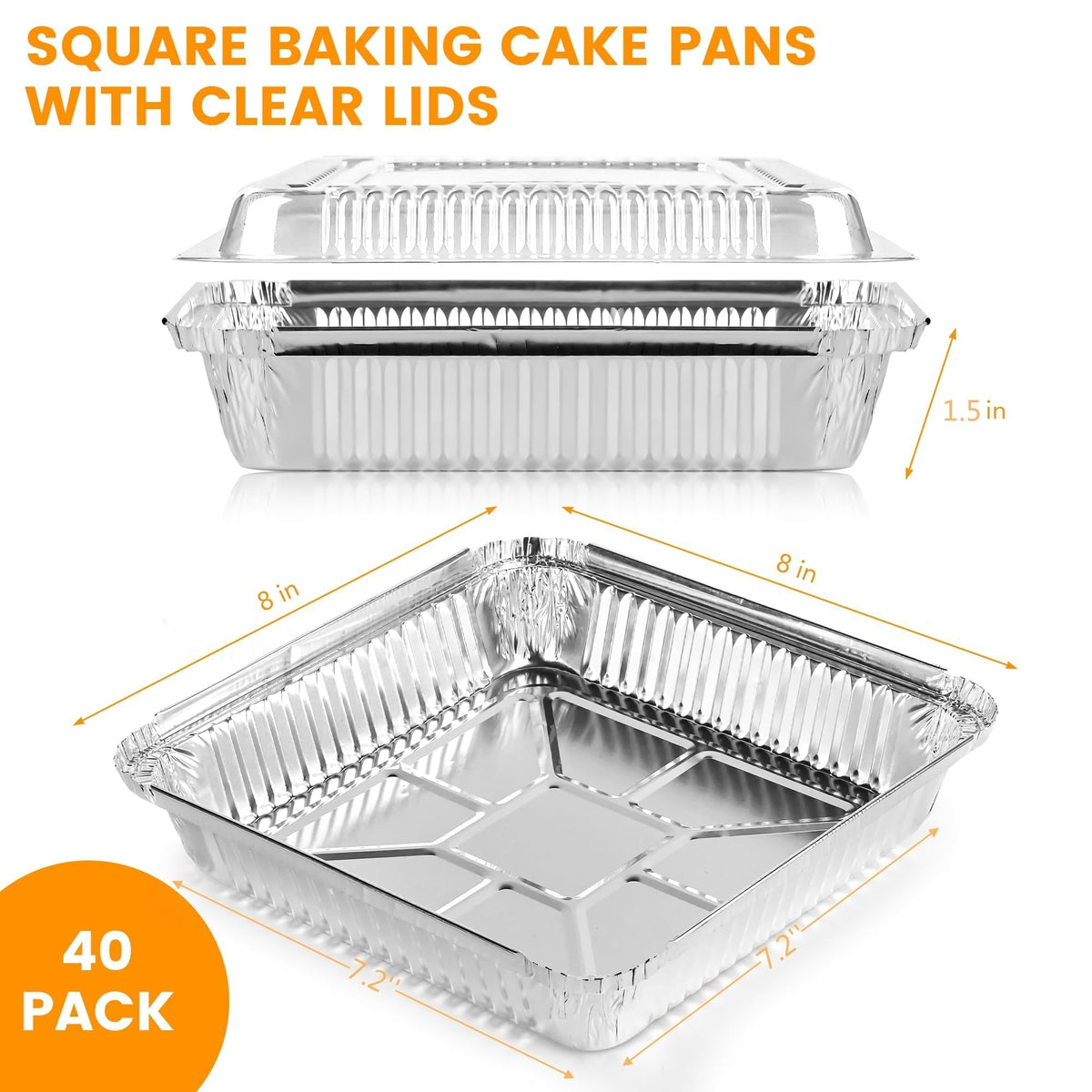 Benestanti square aluminum pans with clear lids versatile reheating and portioning