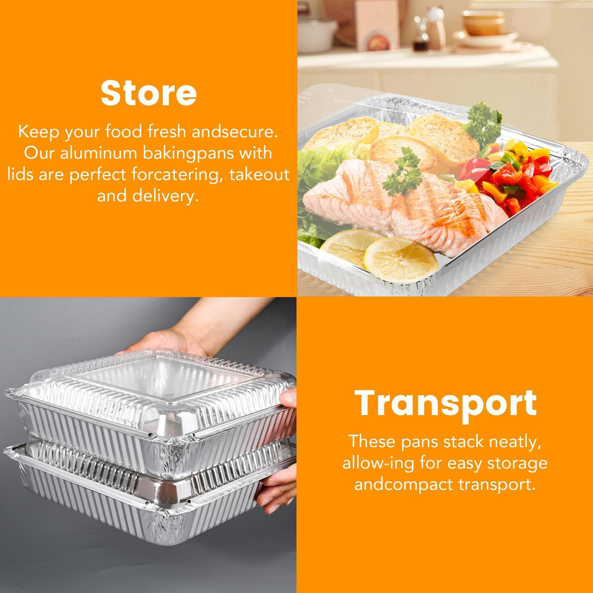 Benestanti takeout container pans keep foods secure for picnics or catering events