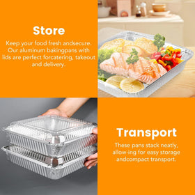 Benestanti takeout container pans keep foods secure for picnics or catering events