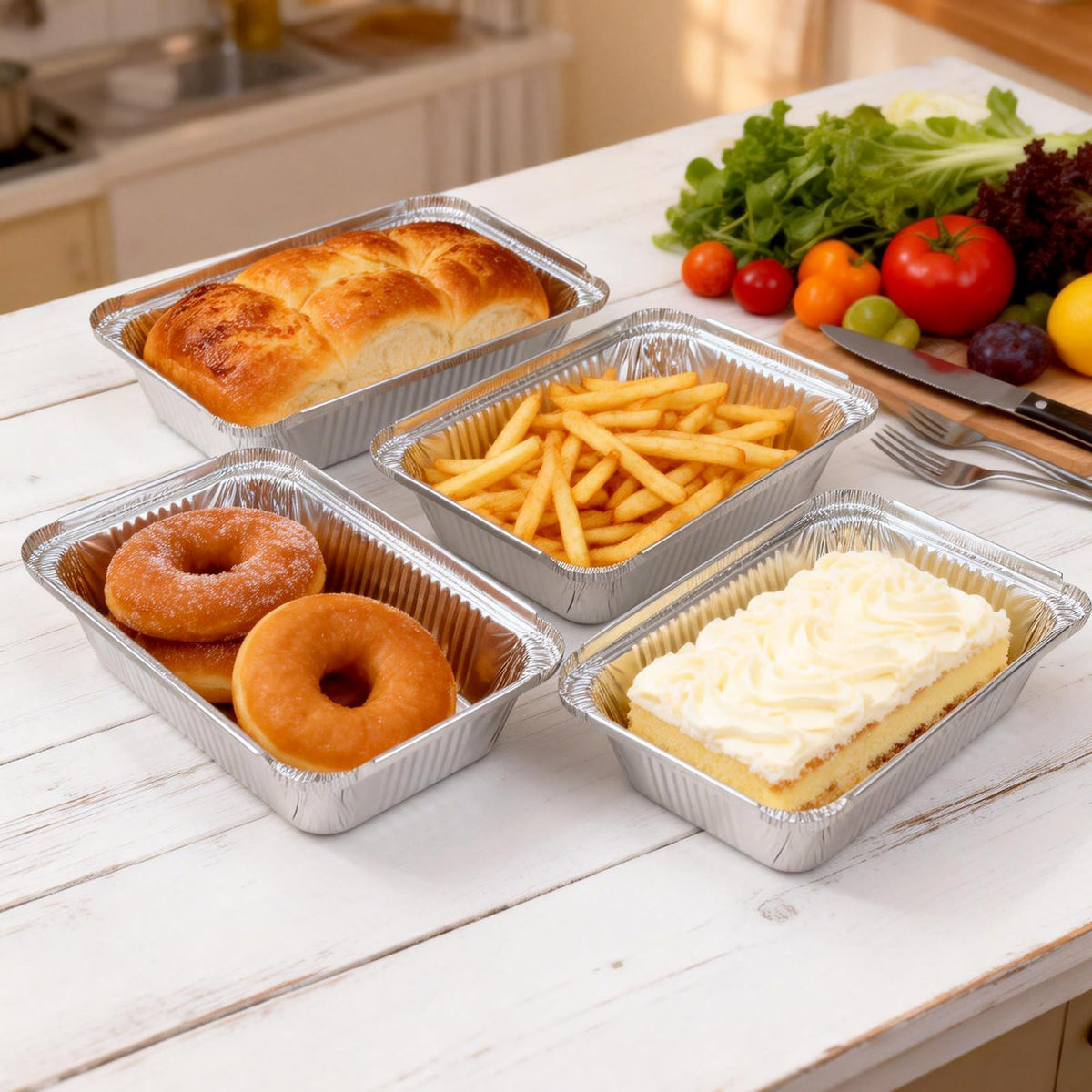 Benestanti takeout pans ideal for catering, deliveries, picnics and events.