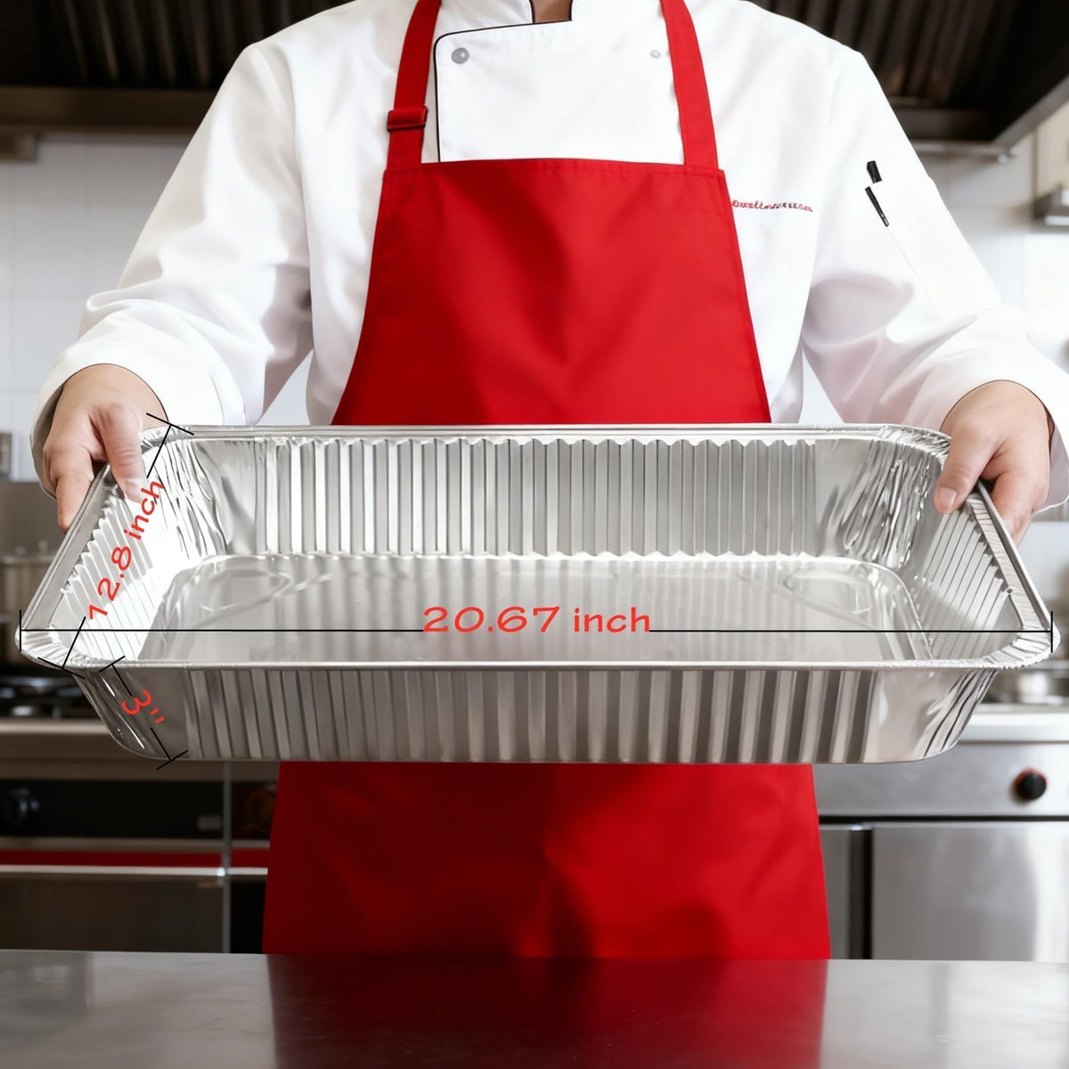 Benestanti pan with textured bottom resists bending for stable serving.