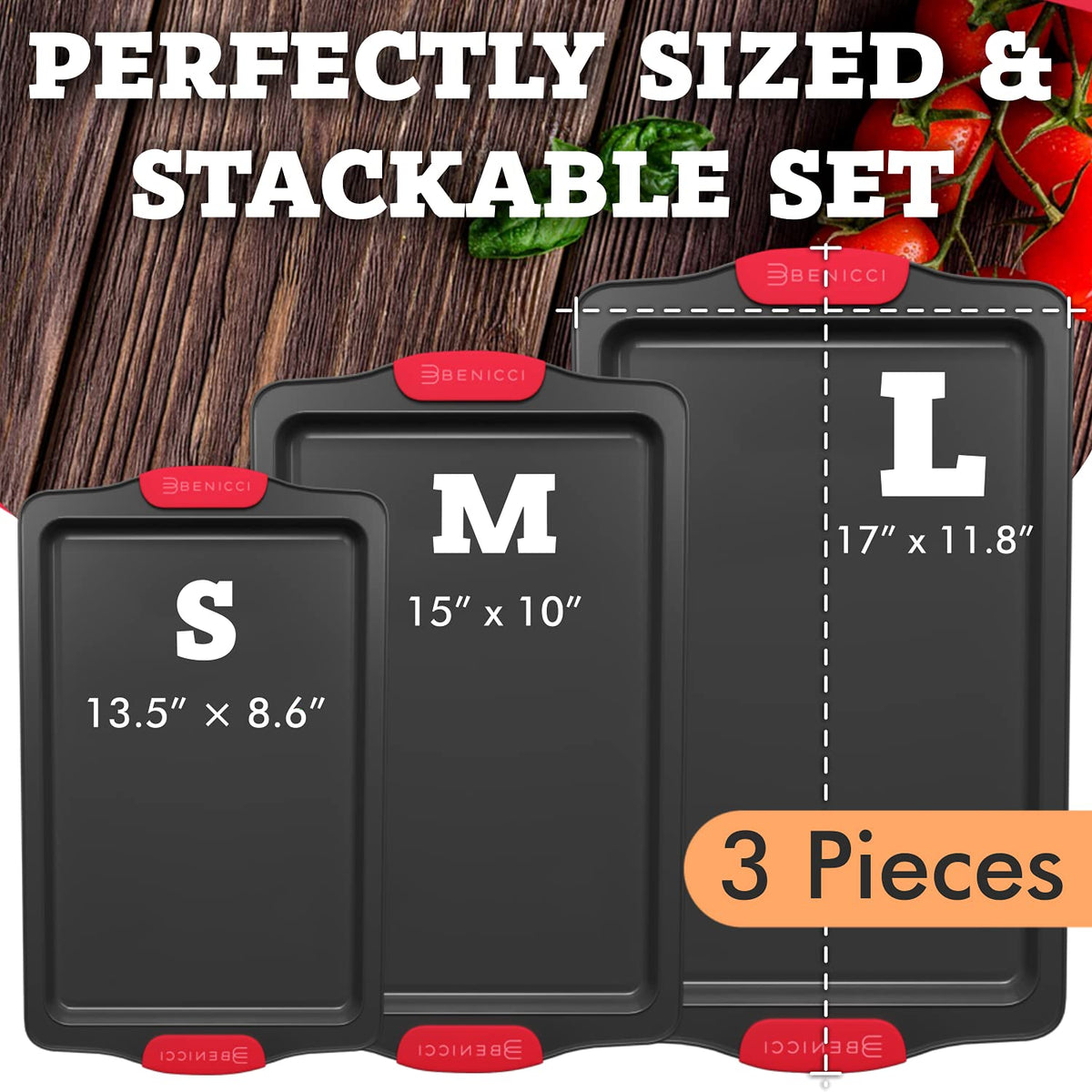 Benicci sheets featuring silicone handles for easy grip and safety.
