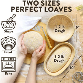 Benicci Banneton 10-inch oval, keeps loaf shape for consistent baking.