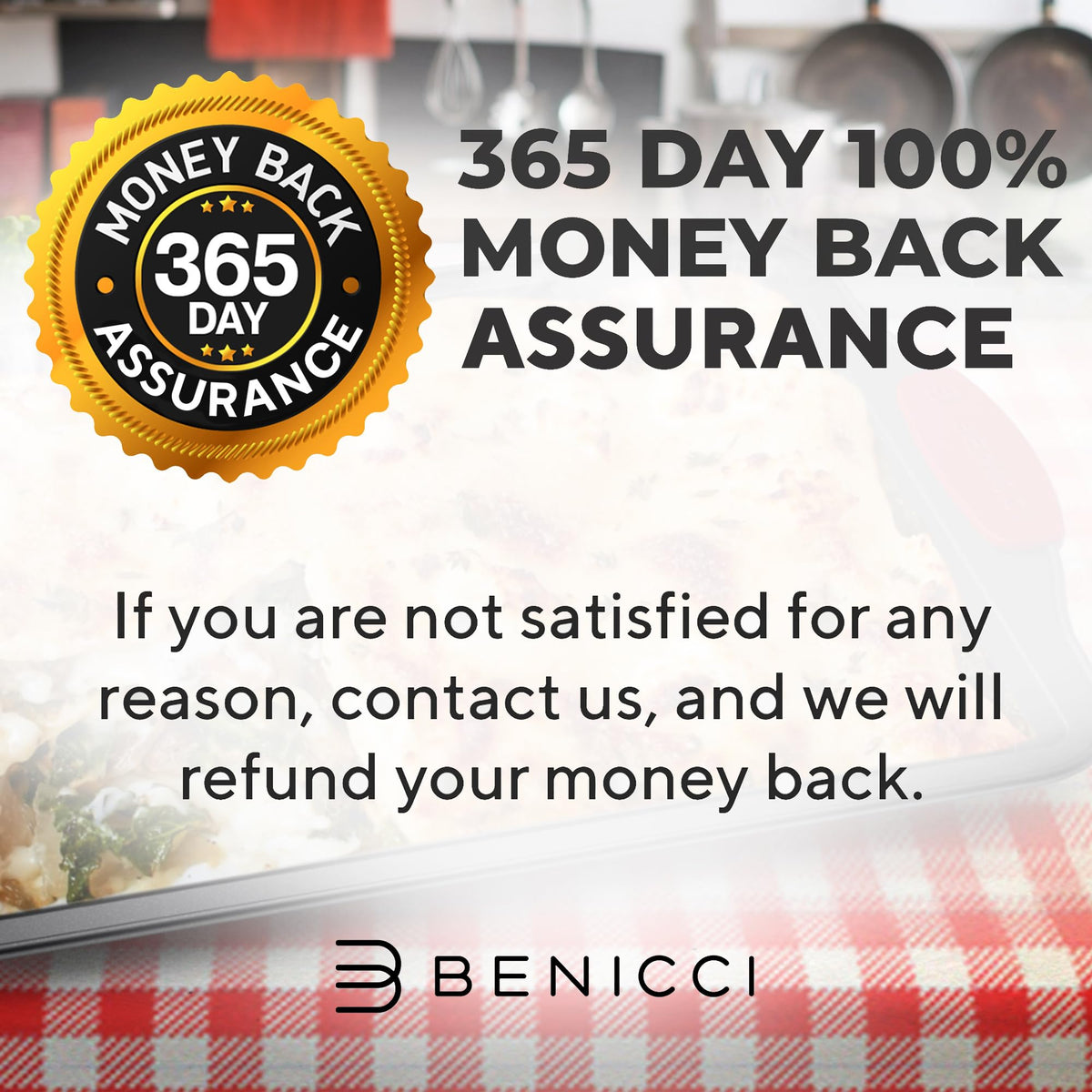 Benicci baking sheets are easy to clean after baking.