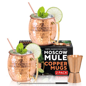 Benicci Moscow Mule copper mugs set of 2 with a classic finish for lasting chill.