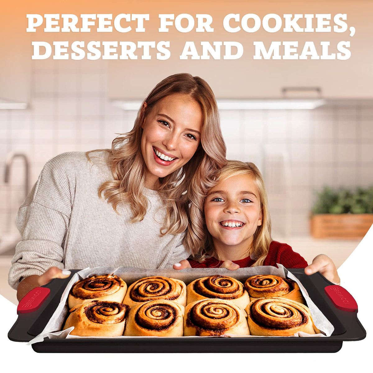 Benicci non-stick coating allows effortless release of baked goods.