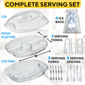 Benicci ice under tray design keeps foods cool for hours during gatherings